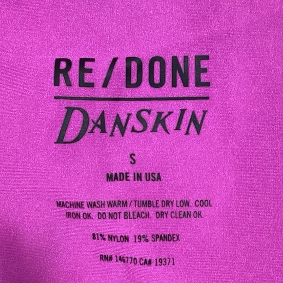 Re/Done x Danskin Pink Boat Neck Sleeveless Open Back Thong Bodysuit Top Size S - Picture 3 of 3